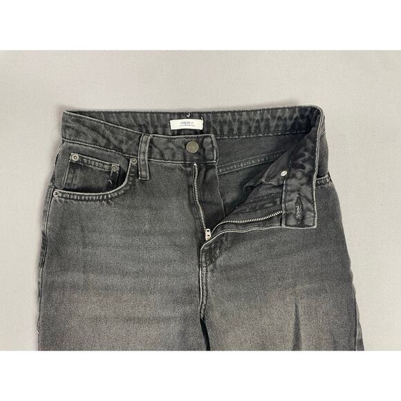 Forever 21 High Rise Wide Leg Faded Black Distressed Jeans Women’s Size 24 - Picture 4 of 5
